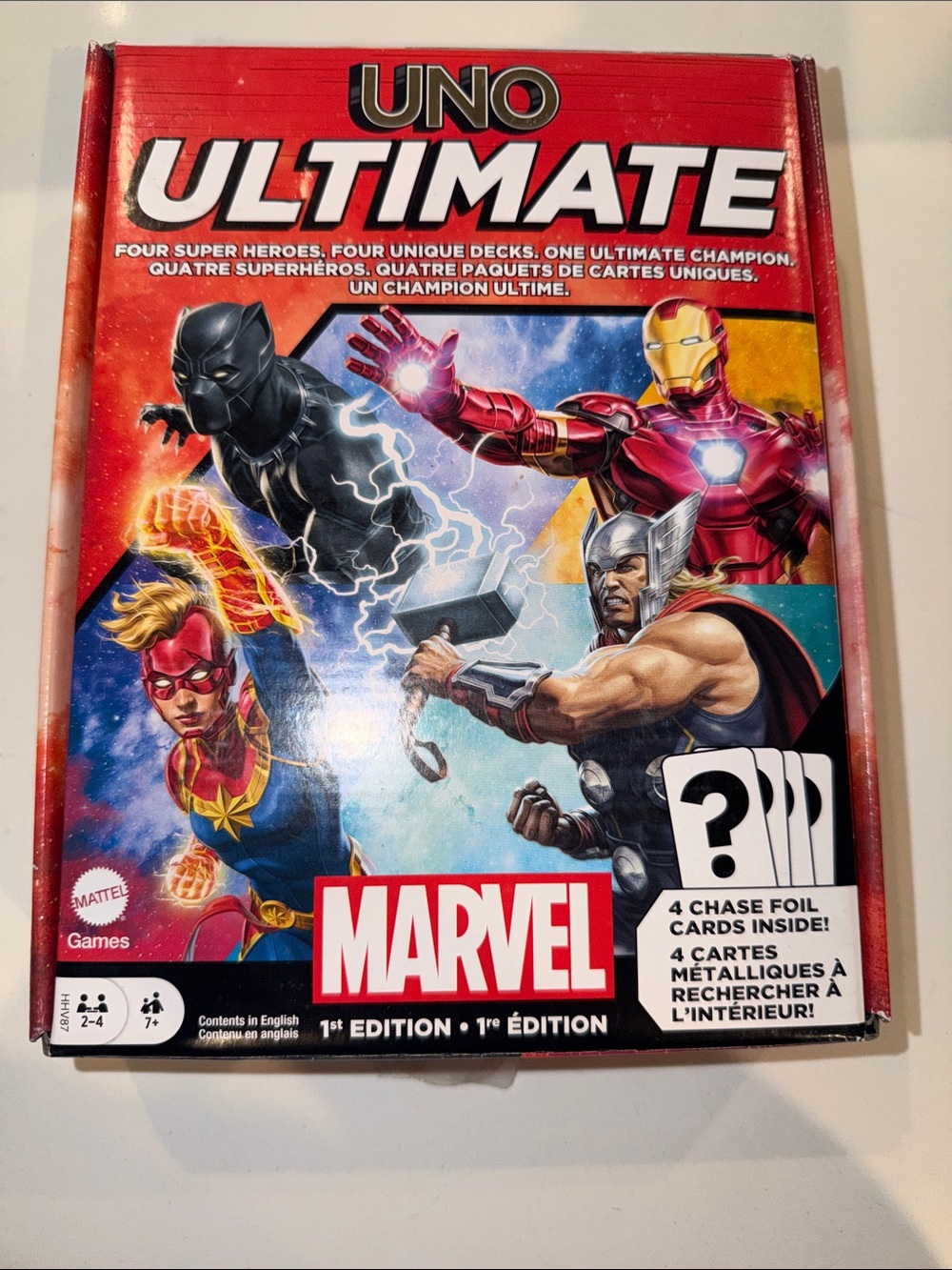 Mattel UNO Ultimate Marvel Edition - Red, Blue, Yellow, Black